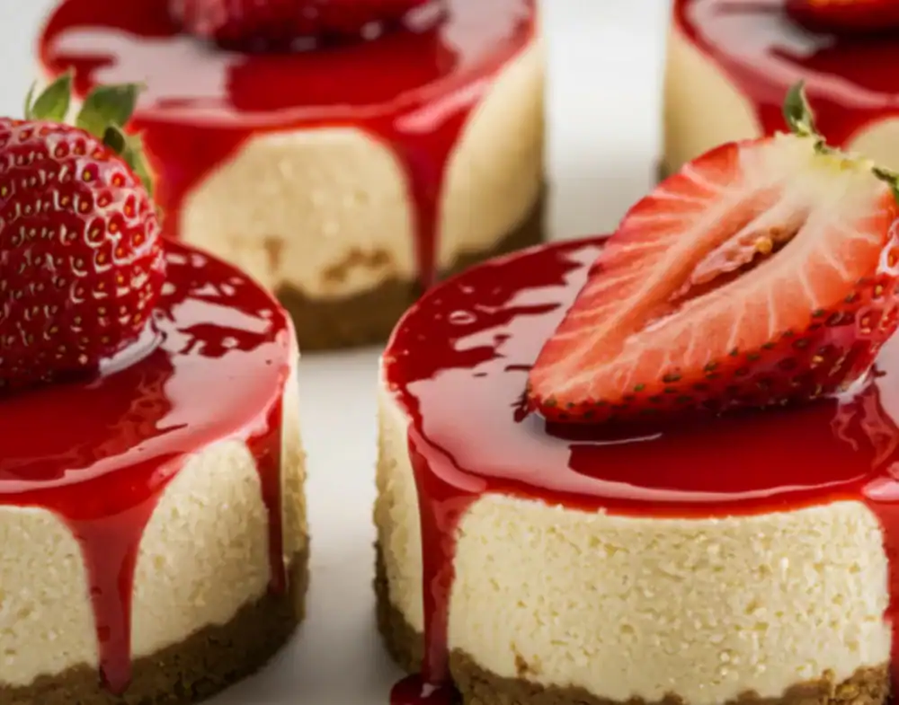 עוגת גבינה שמנה עם תותים